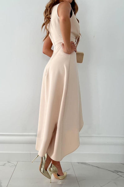Midi kjole Rosea Chic med v-hals