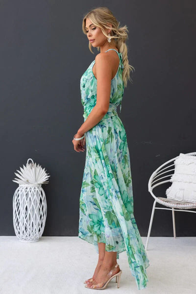 Rosea Elegant Garden Breeze maxikjole med halterneck