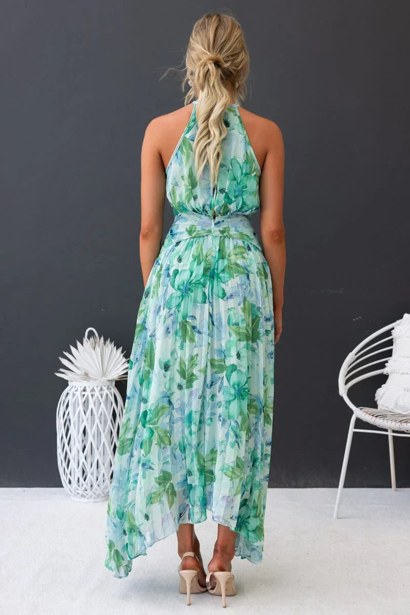 Rosea Elegant Garden Breeze maxikjole med halterneck
