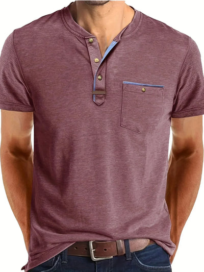 Saxon - Elegant Rund Hals T-shirt Med Lomme
