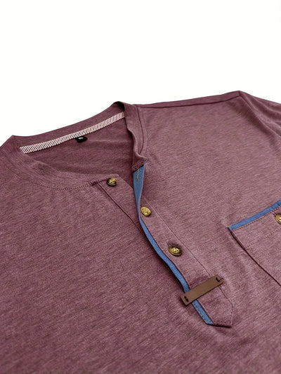 Saxon - Elegant Rund Hals T-shirt Med Lomme