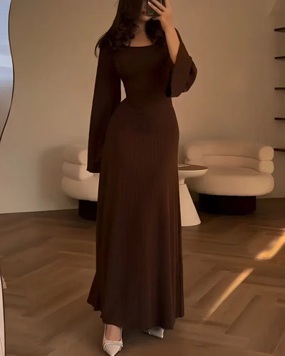 Rosea Elegant Chic strik maxi kjole