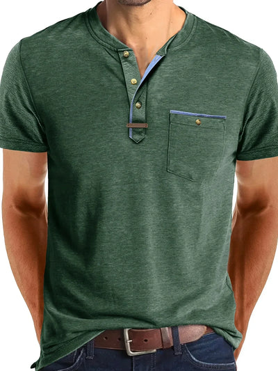 Saxon - Elegant Rund Hals T-shirt Med Lomme