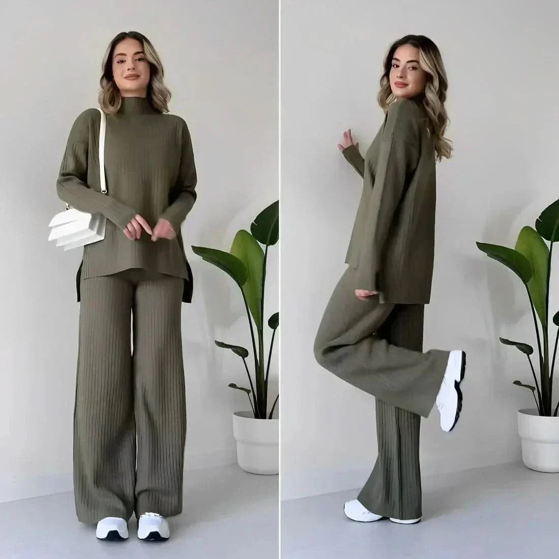Daisy™ Sæt: Elegant Bluse og Bukser fra Olsen & Olsen™ - Olsen Official