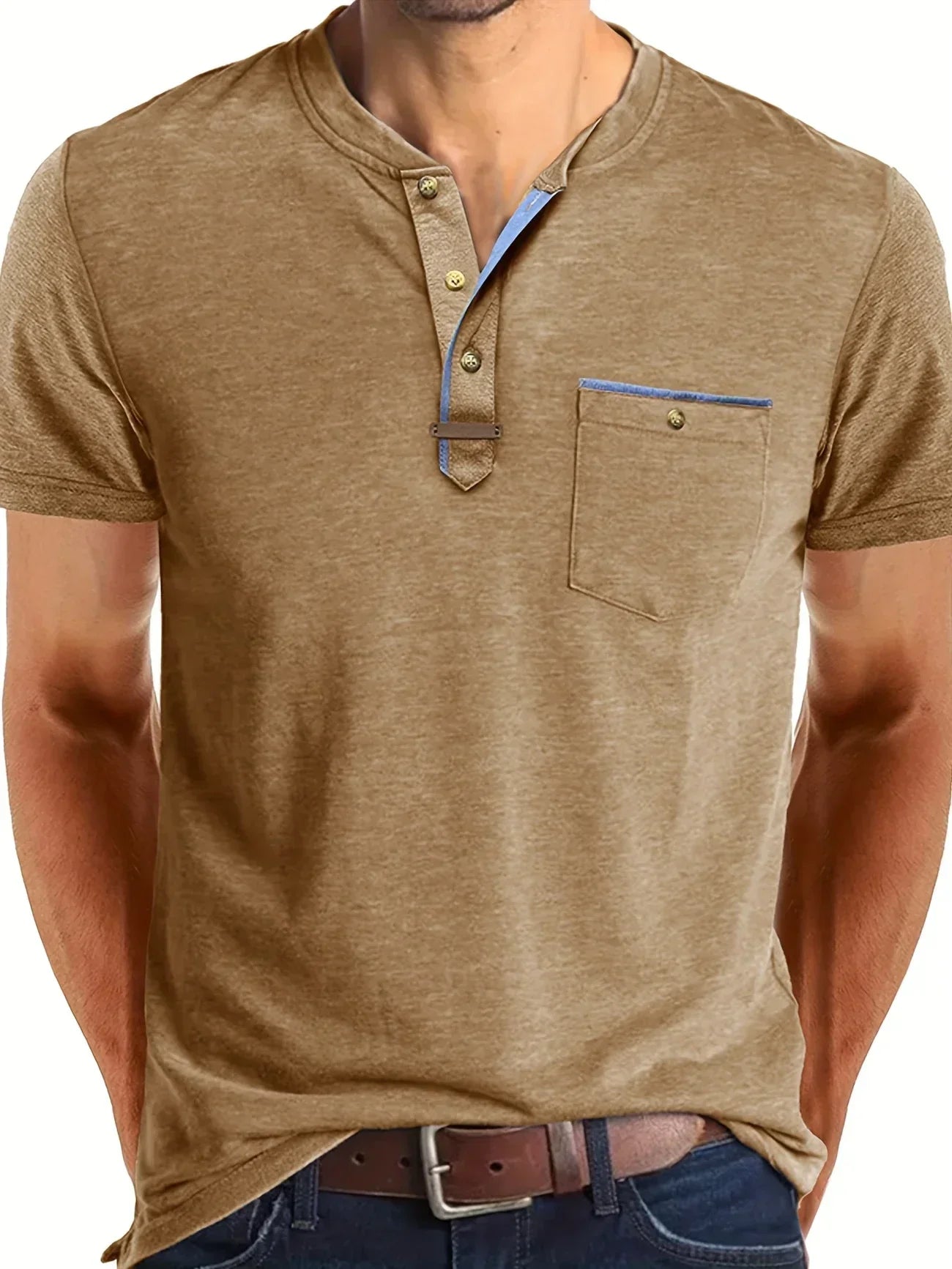 Saxon - Elegant Rund Hals T-shirt Med Lomme