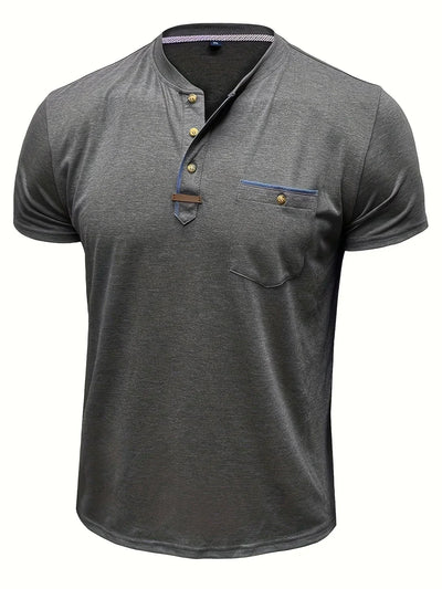Saxon - Elegant Rund Hals T-shirt Med Lomme
