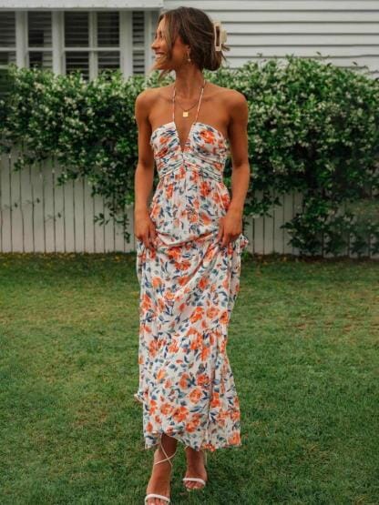 Let sommerkjole maxi Rosea Floral Halter