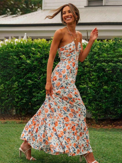 Let sommerkjole maxi Rosea Floral Halter