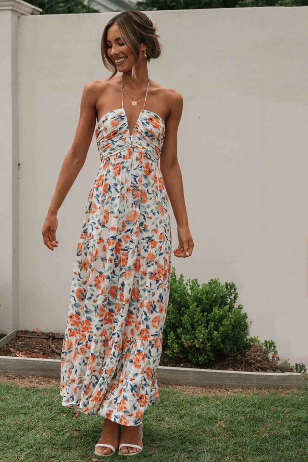 Let sommerkjole maxi Rosea Floral Halter