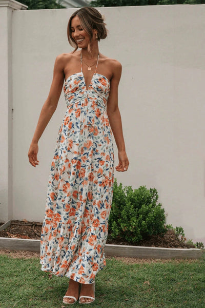 Let sommerkjole maxi Rosea Floral Halter