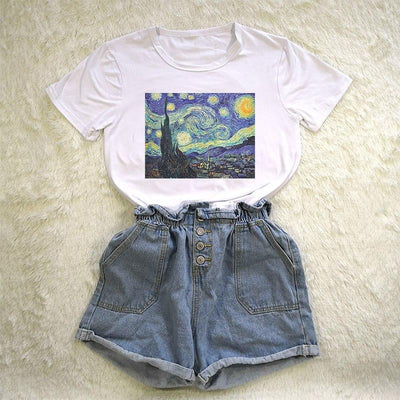 Van Gogh Den Stjernespejlede Nat T-shirt - Olsen Official