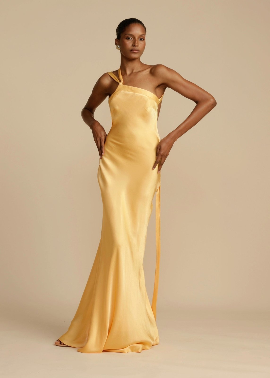 Maxi kjole Rosea Silk med elegante stropper