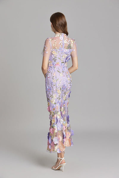 Rosea Elegancka Blomstret Kjole
