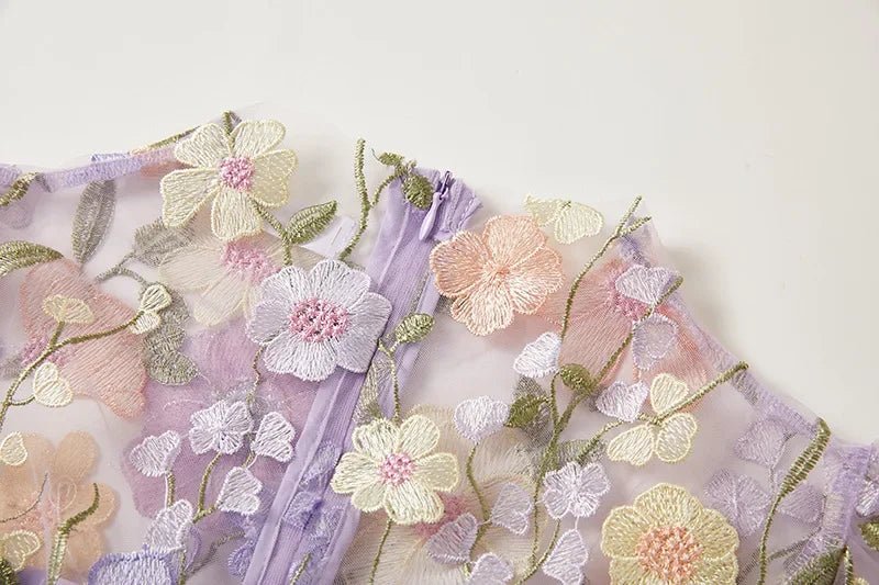 Rosea Elegancka Blomstret Kjole