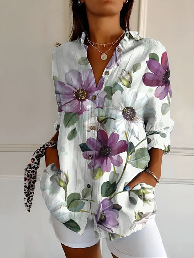 Amara™ Floral Breeze Skjorte med Knap - Olsen Official