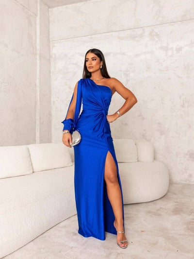 Elegant silke kjole Rosea med slids