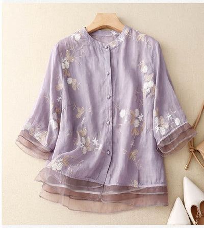 Eloise™ | Elegant Broderet Bluse™ fra Olsen & Olsen - Olsen Official