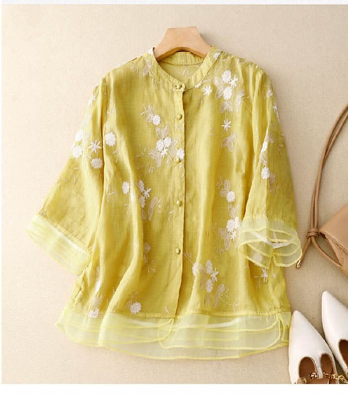 Eloise™ | Elegant Broderet Bluse™ fra Olsen & Olsen - Olsen Official