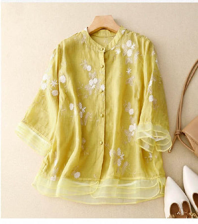 Eloise™ | Elegant Broderet Bluse™ fra Olsen & Olsen - Olsen Official